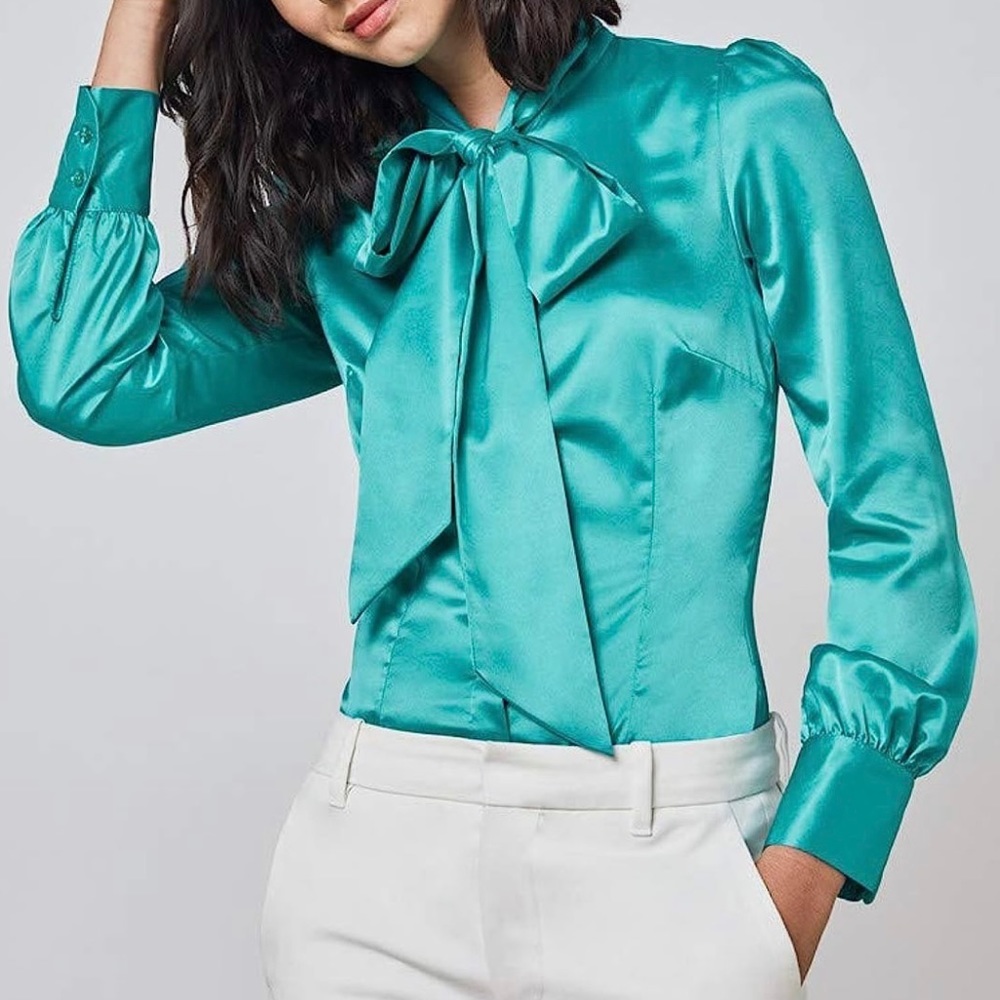🆕 🇬🇧 Hawes & Curtis | Pussybow Blouse, NWT, women’s US 4 (UK 10)